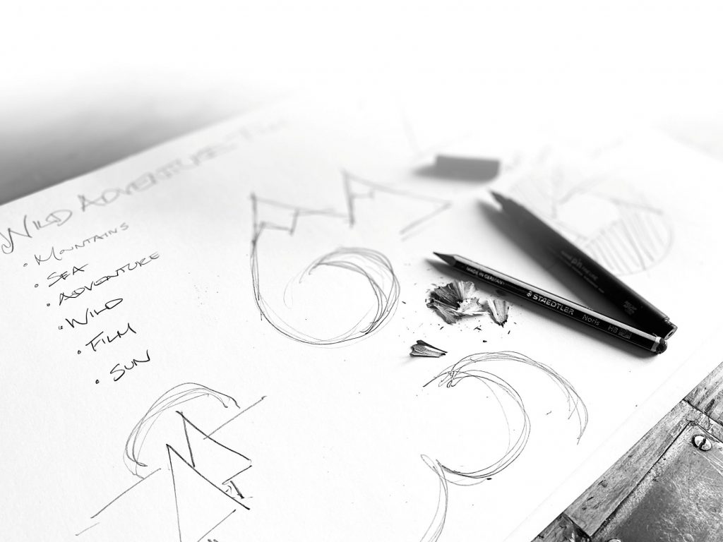 Background image of sketching process